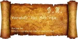 Verebélyi Márta névjegykártya